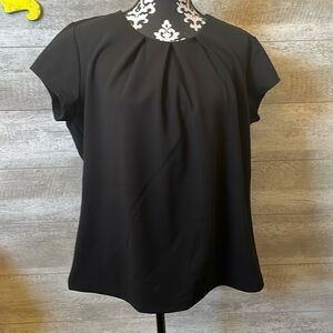 Black blouse with pleated front
